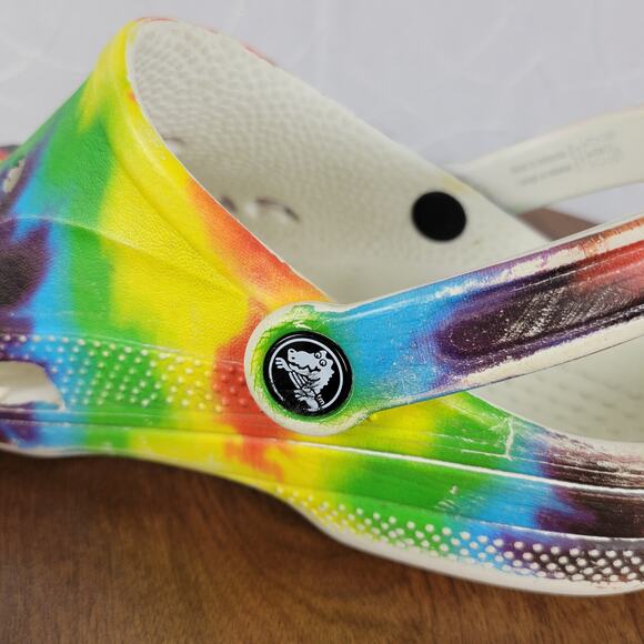 Crocs Mens Sandals 6M/8W Muticolor Tie Dye Classic Graphic Unisex Slingback - Picture 8 of 13